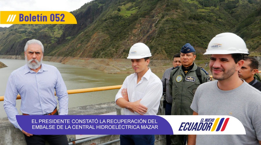 El Presidente constató la recuperación del embalse de la central hidroeléctrica mazar